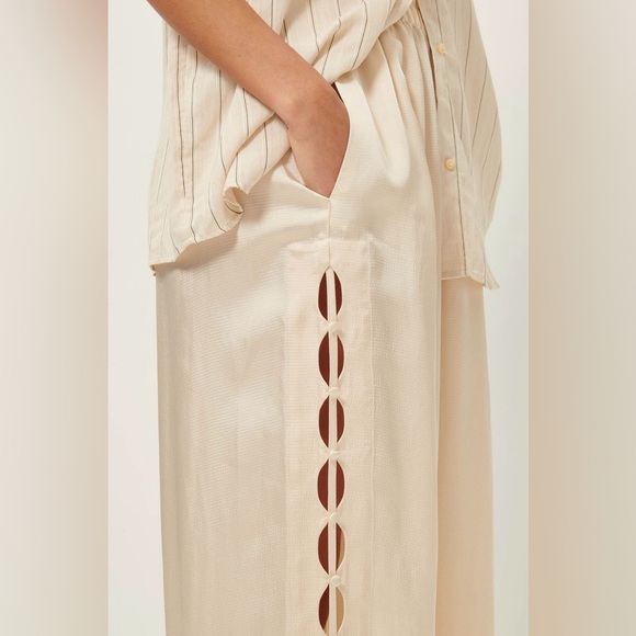 Sessun Chueca Side Cutout Wide Leg Satin Pants - Picture 4 of 6